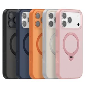 Contrast Color Rotation Holder Magsafe Phone Case For Iphone 17, 17 Pro, 17 Pro Max, Air