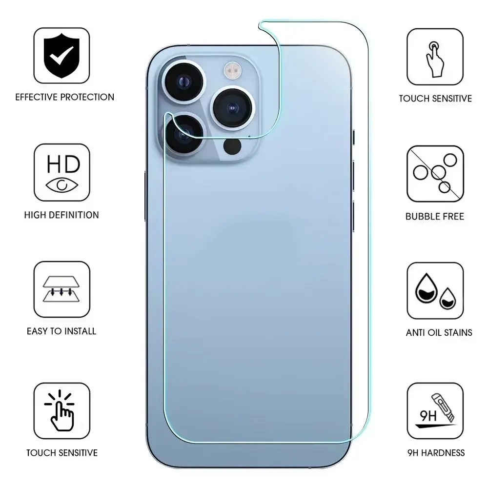 Back Tempered Glass Rear Screen Protector For iPhone 11 12 13 14 15 16 17 Series - Image 4