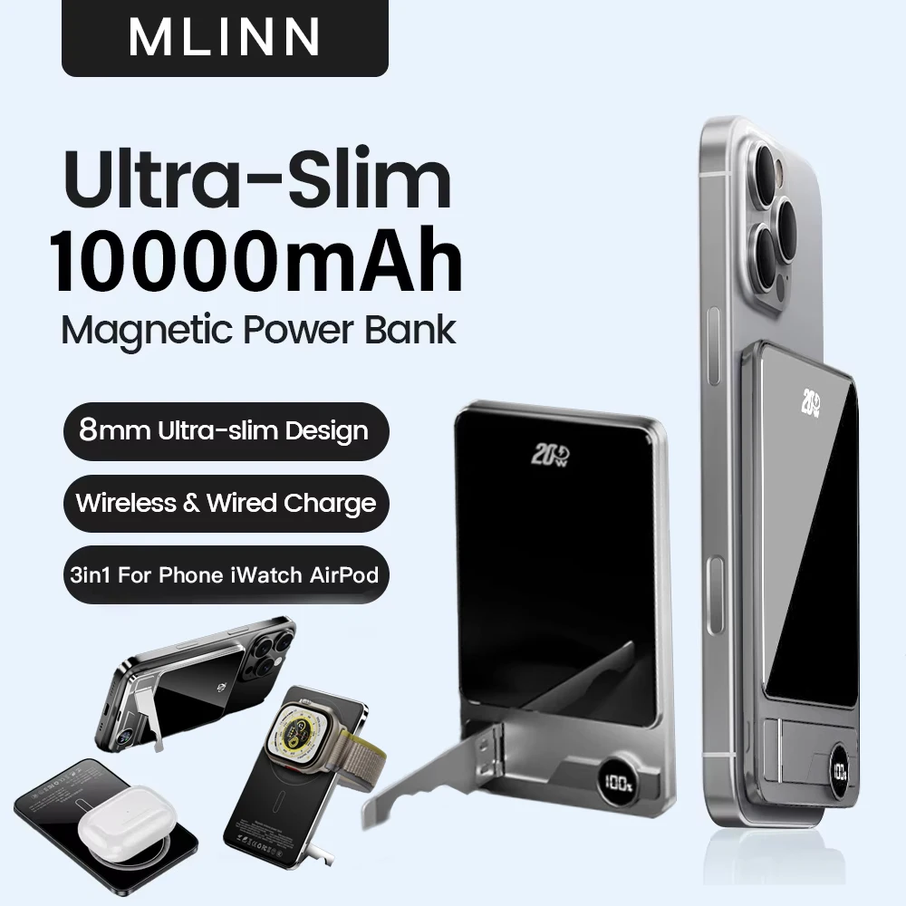 Charging Fast - Power Bank for MagSafe,Magnetic Wireless 20W Portable Battery For iPhone Samsung Xiaomi iWatch 10000mAh Ultra Slim