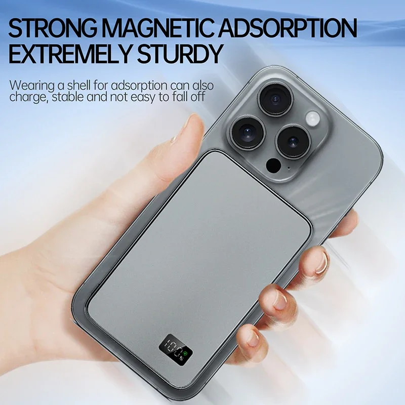 Charging Fast - Power Bank MagSafe Magnetic Wireless Portable Ultra-thin Battery Charger iphone Xiaomi 3C Certification 500000mAh - Image 4