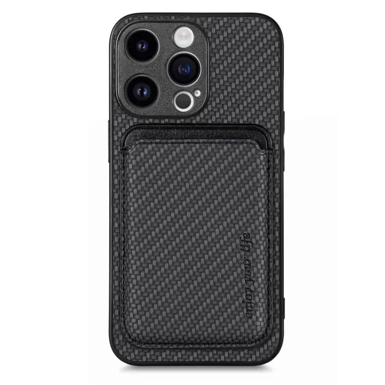 Phone Case For Iphone 15, 15 Pro Max, 15 Pro, 15 Plus Carbon Fiber Leather Card Magsafe