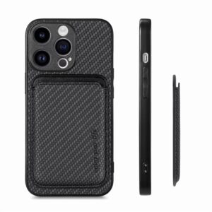 Phone Case For Iphone 15, 15 Pro Max, 15 Pro, 15 Plus Carbon Fiber Leather Card Magsafe