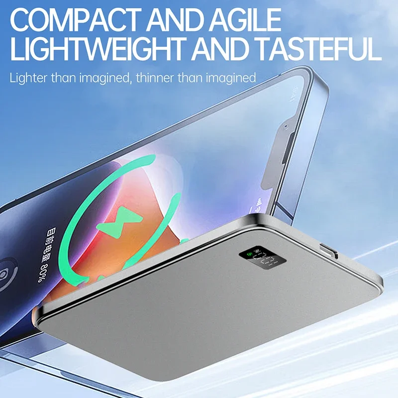 Charging Fast - Power Bank MagSafe Magnetic Wireless Portable Ultra-thin Battery Charger iphone Xiaomi 3C Certification 500000mAh - Image 5